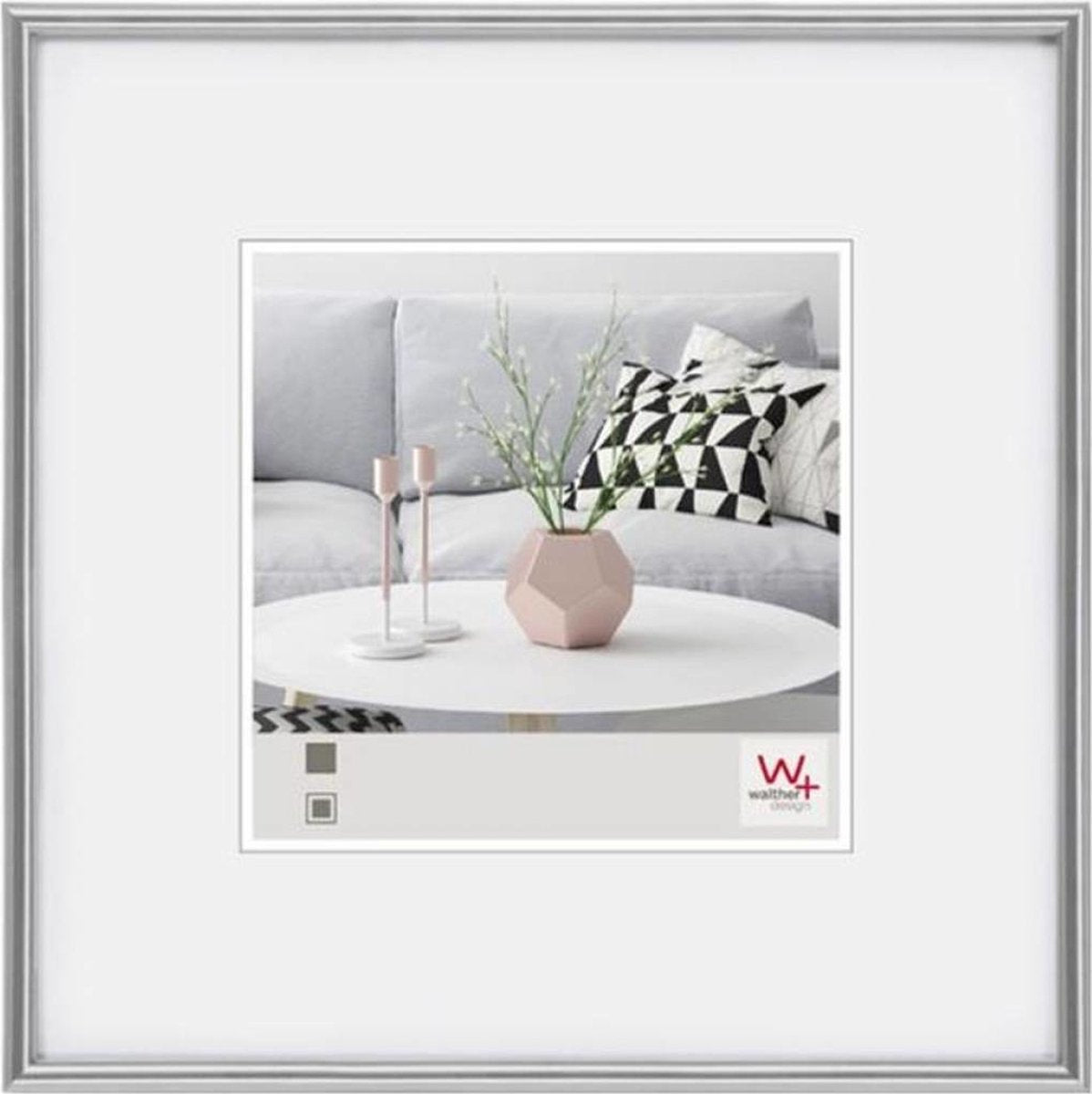 Walther Galeria - cadre en plastique - format photo 40x40 cm - argent