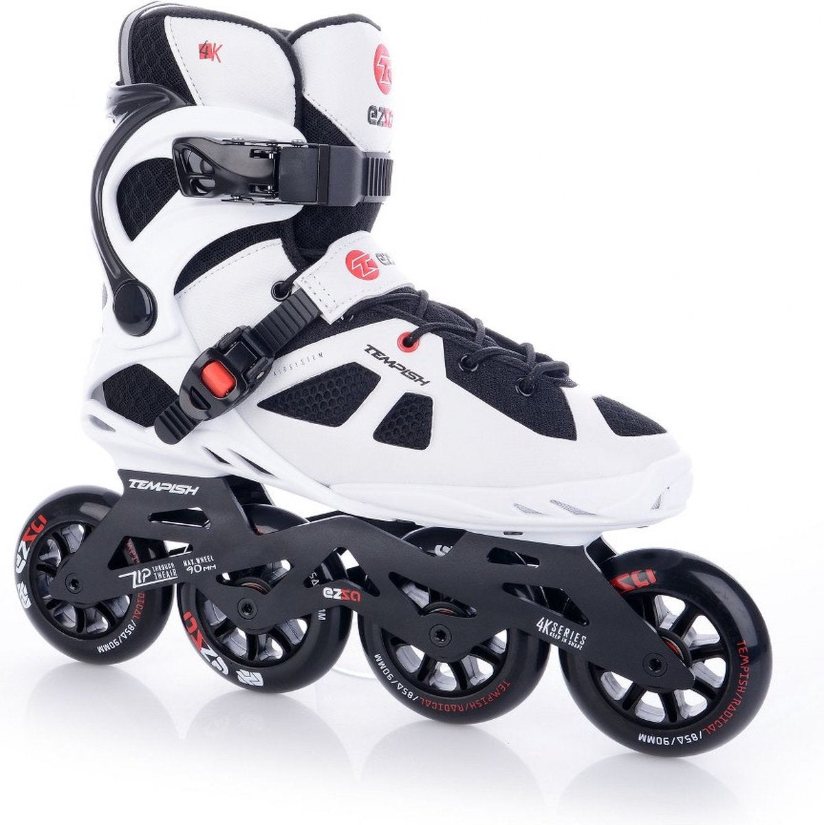 Tempish ezza 90 rollers en ligne adultes - roues 4x90mm - rollers fitness - blanc noir - taille 39