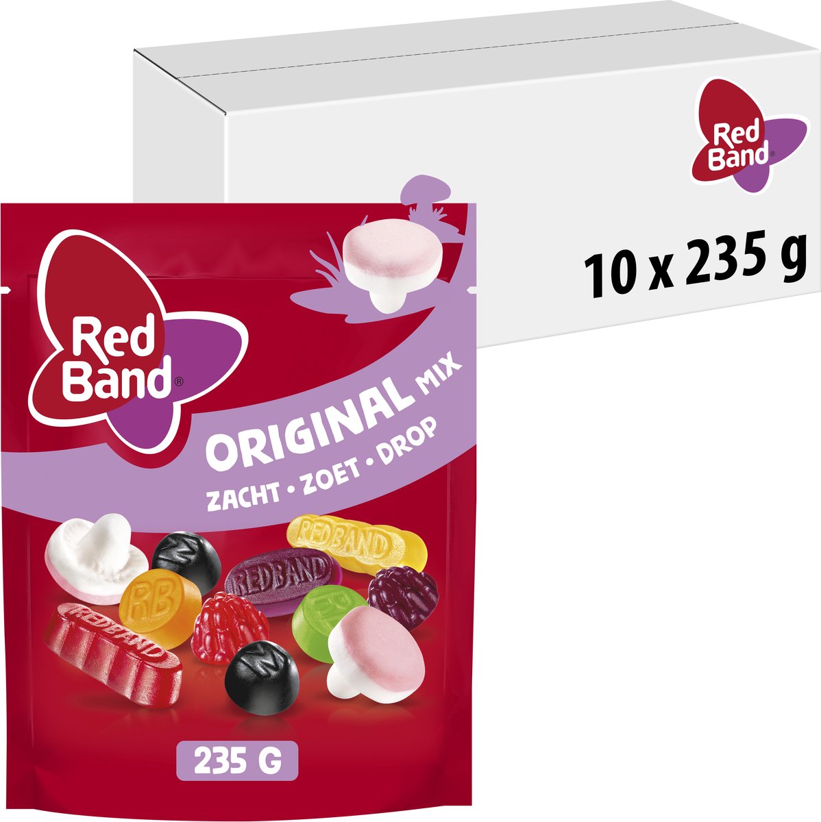 Sachet original de mélange de bonbons à bande rouge (10x 235g)