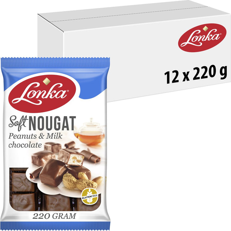 Lonka cacahuètes chocolat au lait nougat tendre - nougat tendre - 12x220g
