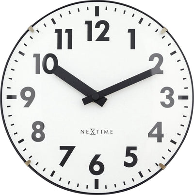 Nexttime duomo mini – horloge murale de table – 20 cm – verre bombé – blanc – silencieux