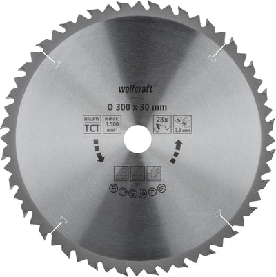 Wolfcraft - lame de scie circulaire pour table de scie 300x30mm - 28 dents - lame de scie pour scie à table - 6741000