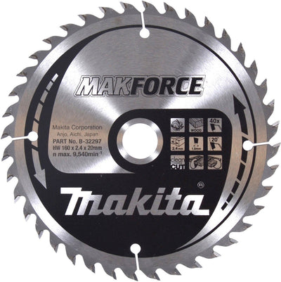 Makita b-32297 lame de scie circulaire manuelle makforce - 160x20 mm 40t atb