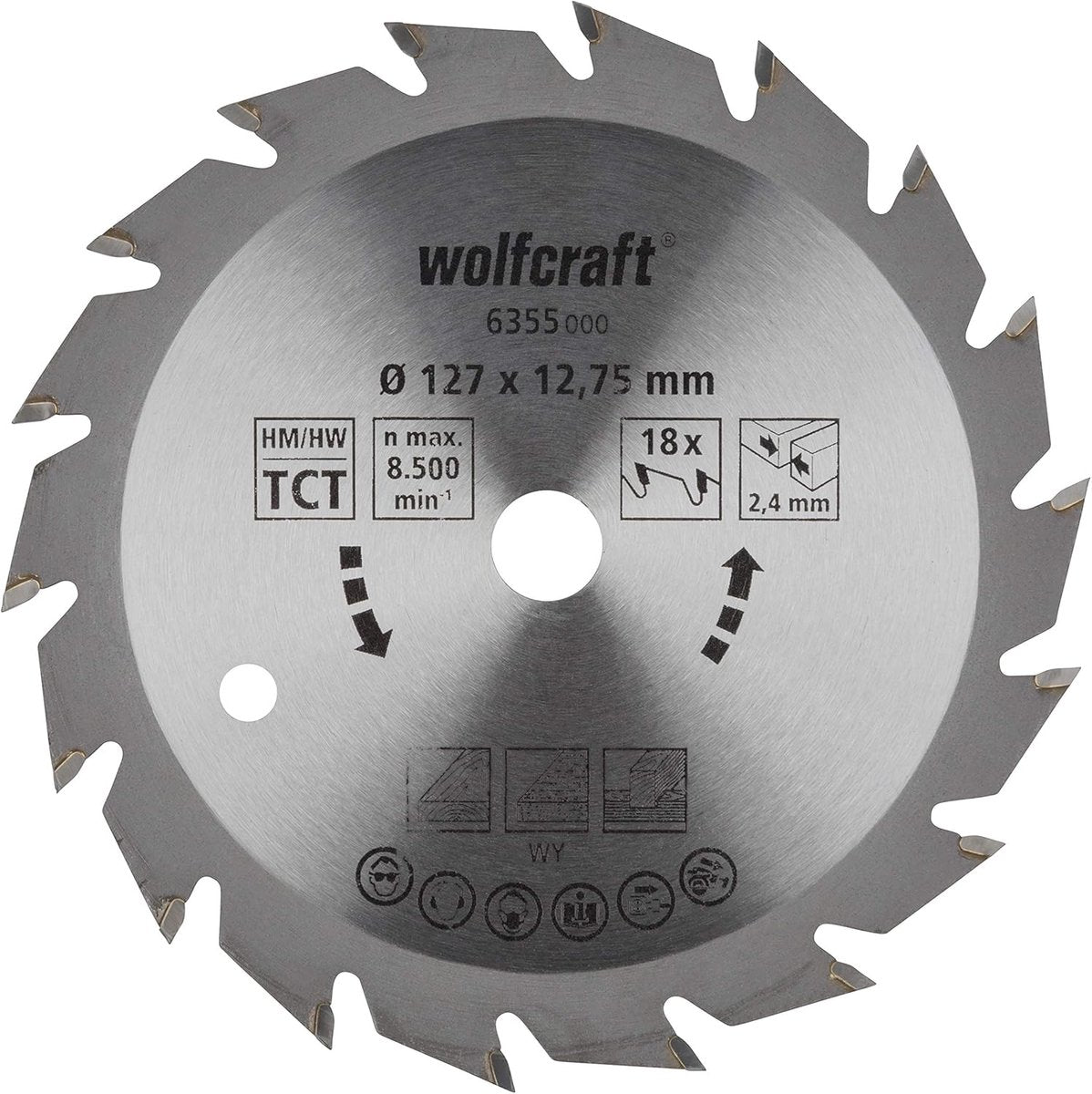 Wolfcraft - lame de scie circulaire 127mm - 18 dents - alésage 12,75 m - pour scie circulaire - 6355000