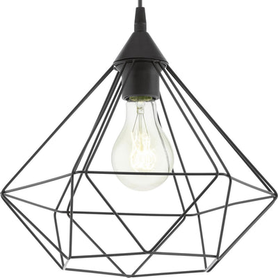 Lampe à suspension Eglo tarbes - e27 - ø 32,5 cm - noire