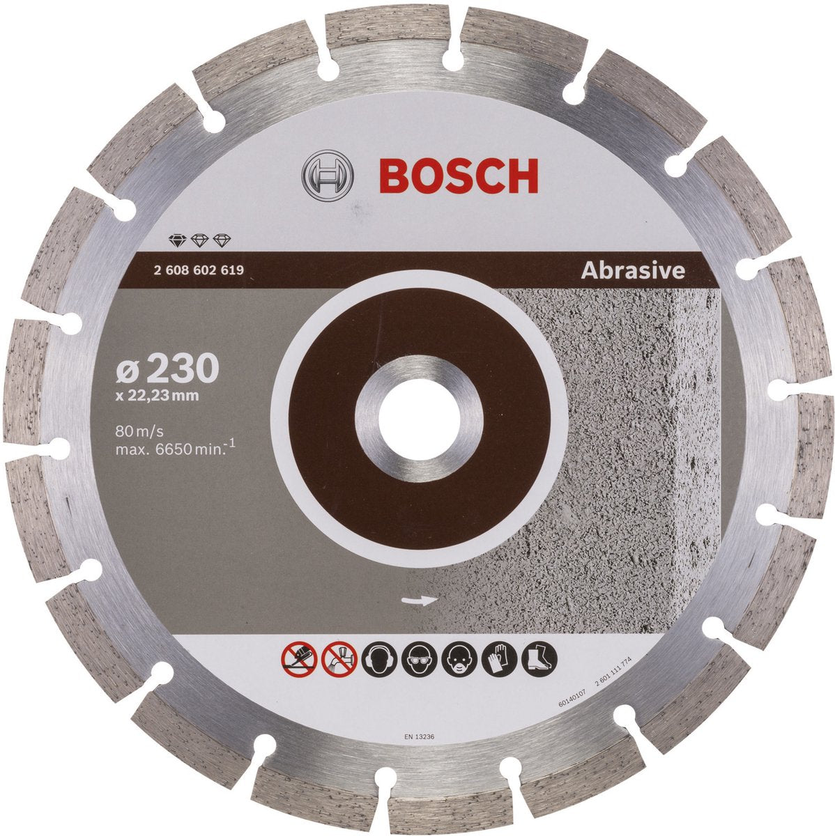 Bosch - disque à tronçonner diamanté standard pour abrasif 230 x 22,23 x 2,3 x 10 mm