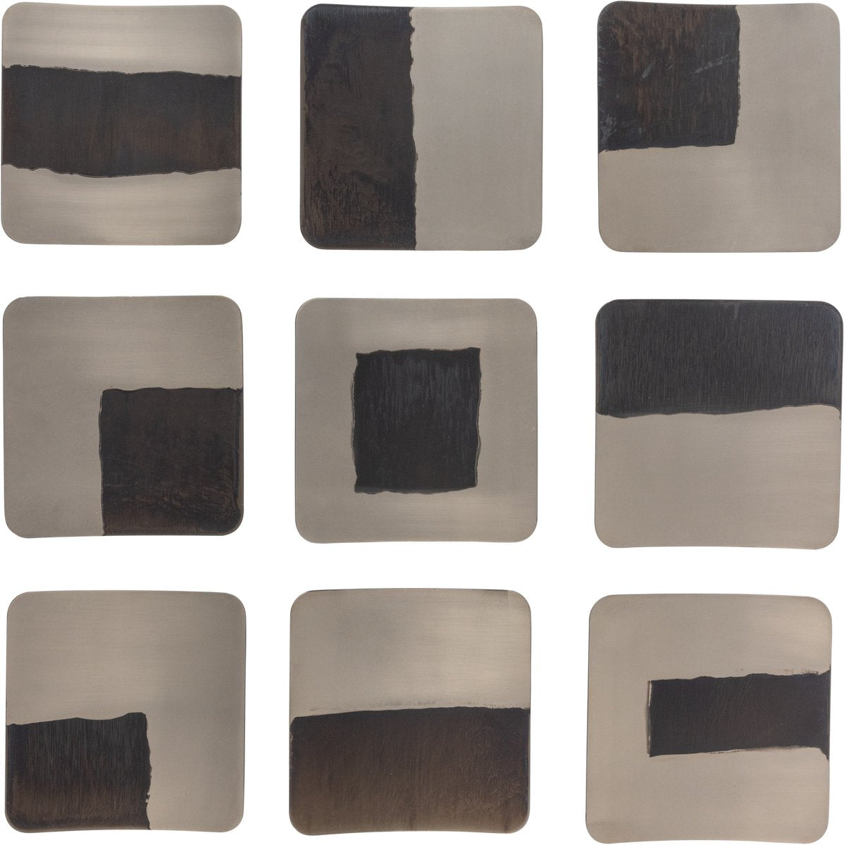 Woood ensemble déco murale nami - métal - nickel - 25x25x25
