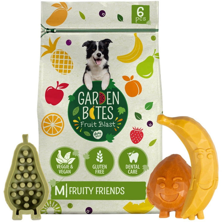 Garden Bites duvoplus - snacks pour chiens fruités amis - friandises pour chiens - végétarien sans gluten - moyen 6pcs
