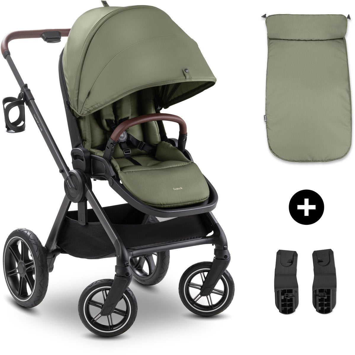 Hauck Comfort n Care - Poussette haut de gamme avec confort supplémentaire - Olive
