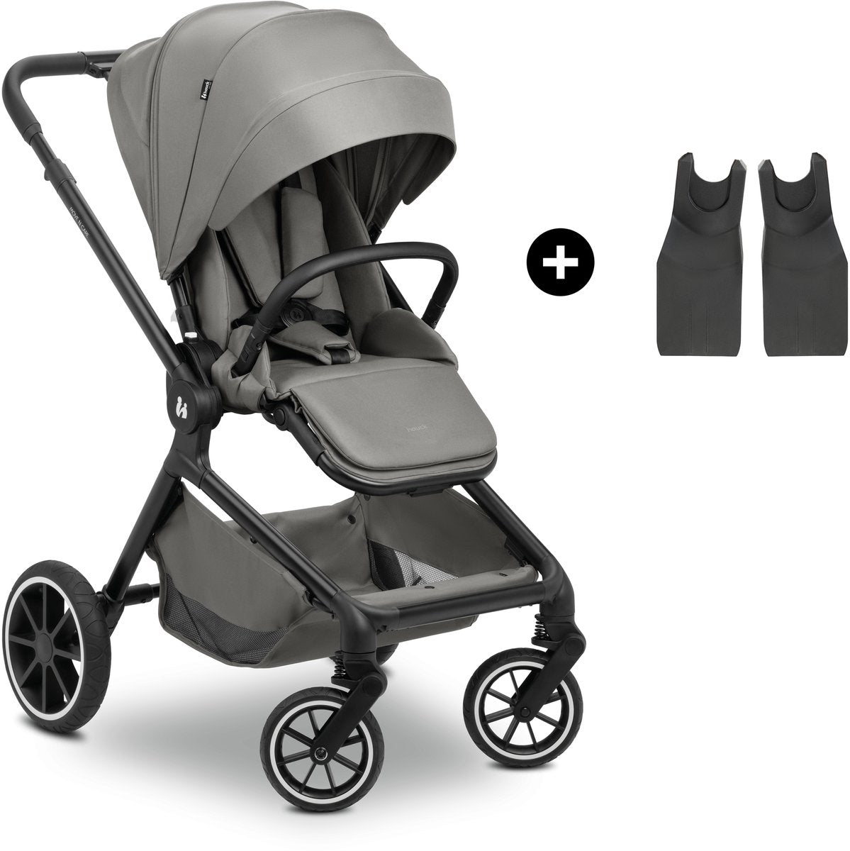 Hauck move n care - poussette multifonctionnelle - avec adaptateur pour votre siège auto bébé - gris foncé