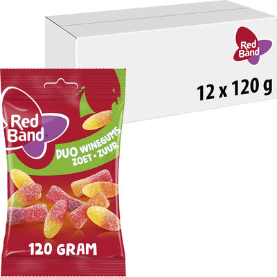 Duo de gommes au vin aigre-douce bande rouge (12x 120gr)