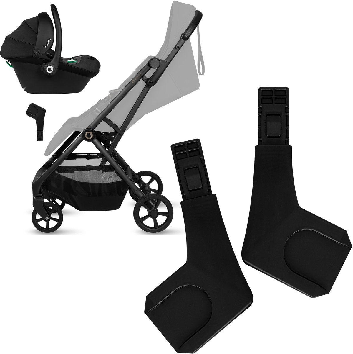 Adaptateurs pour siège auto Lionelo Tansi - compatibles avec les sièges auto pour bébé populaires - fixation facile au cadre de la poussette - sans retirer le siège