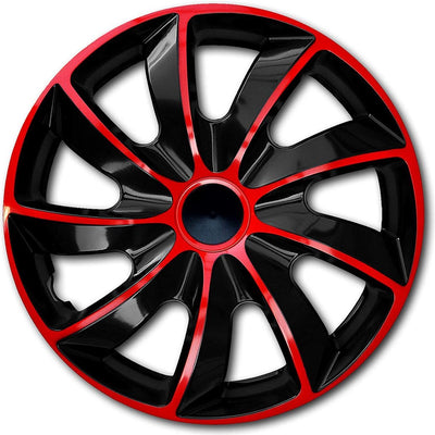 Enjoliveurs Quad 13 - rouge et noir, jeu de 4 pièces