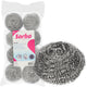 Sorbo – tampon à récurer en métal – lot de 8 pièces – tampons à récurer en acier inoxydable extra résistants 40 grammes – élimine la saleté tenace des poêles, grill du four
