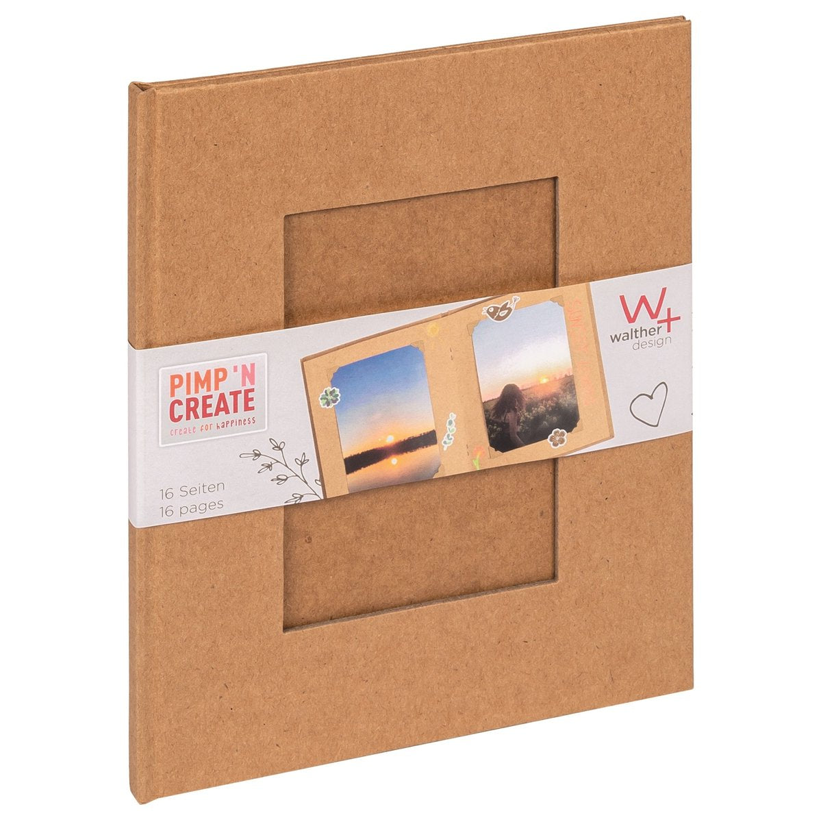Walther fa-090-p album photo pac - format 16,5 x 20 cm - marron