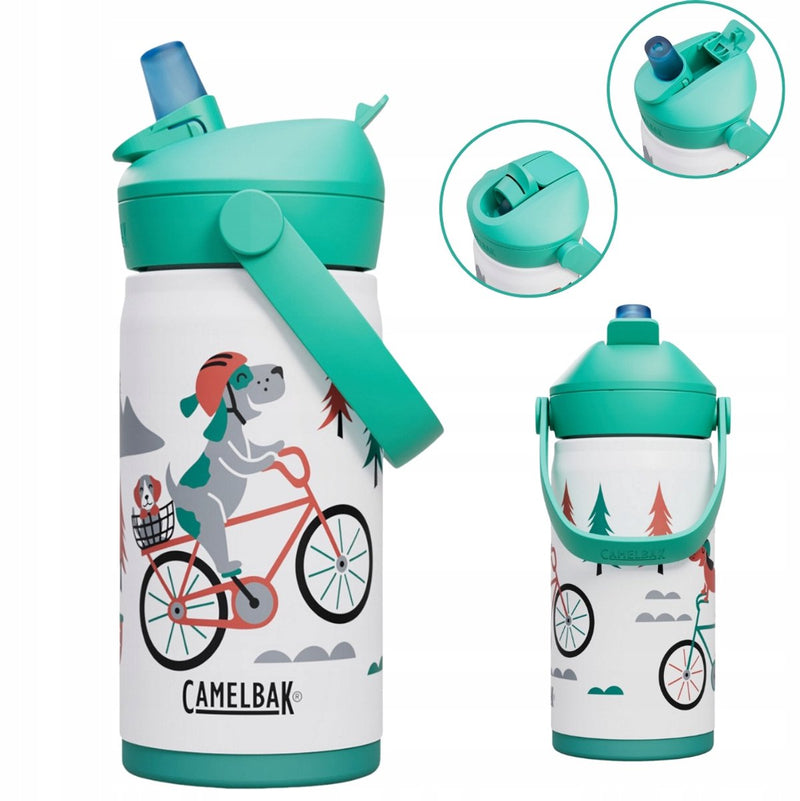 Camelbak thrive flip paille gourde enfants - 350 ml - acier inoxydable - avec paille - bouteille d'eau isolante - blanc