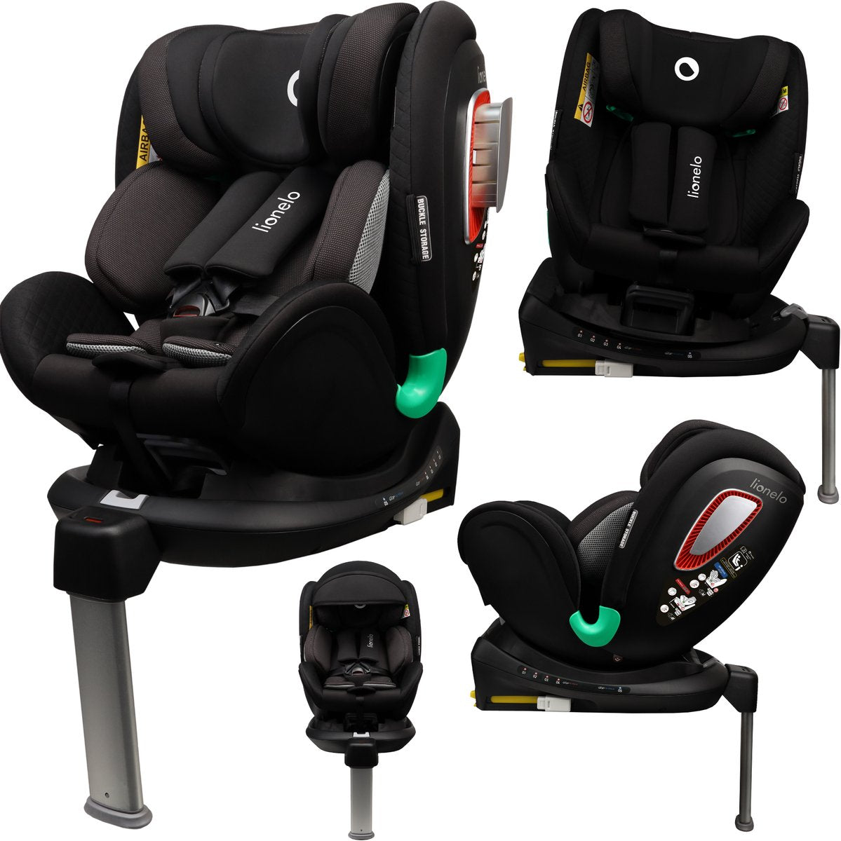 Lionelo - antoon plus - siège auto - certificat de sécurité adac - isofix - rotation 360 degrés - 0 - 18 kg