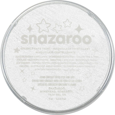 Snazaroo 1118001 - blanc scintillant - peinture pour le visage aqua 18 ml peinture pour le visage pour enfants et adultes