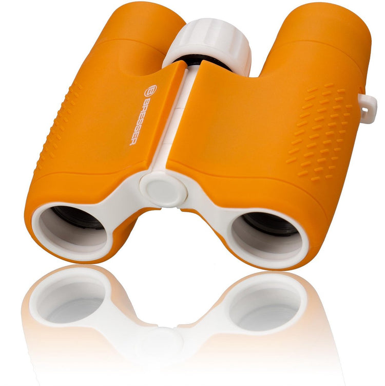 Jumelles Bresser junior - 6x21 - orange blanc - robustes - jumelles frontales