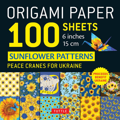 Papier origami Tuttle 100 feuilles motifs tournesols 6 (15 cm)