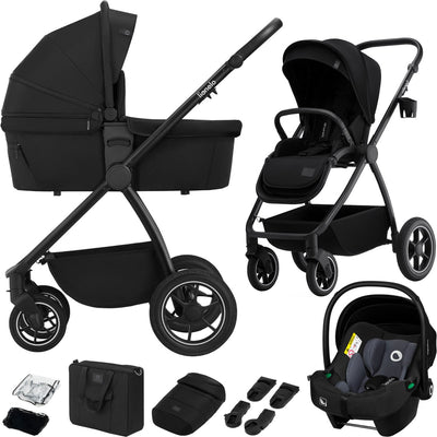 Poussette Lionelo Meril 3en1 - buggy - nacelle XL, poussette siège auto certifié ADAC - roues tout terrain - set d'accessoires complet - UPF50+