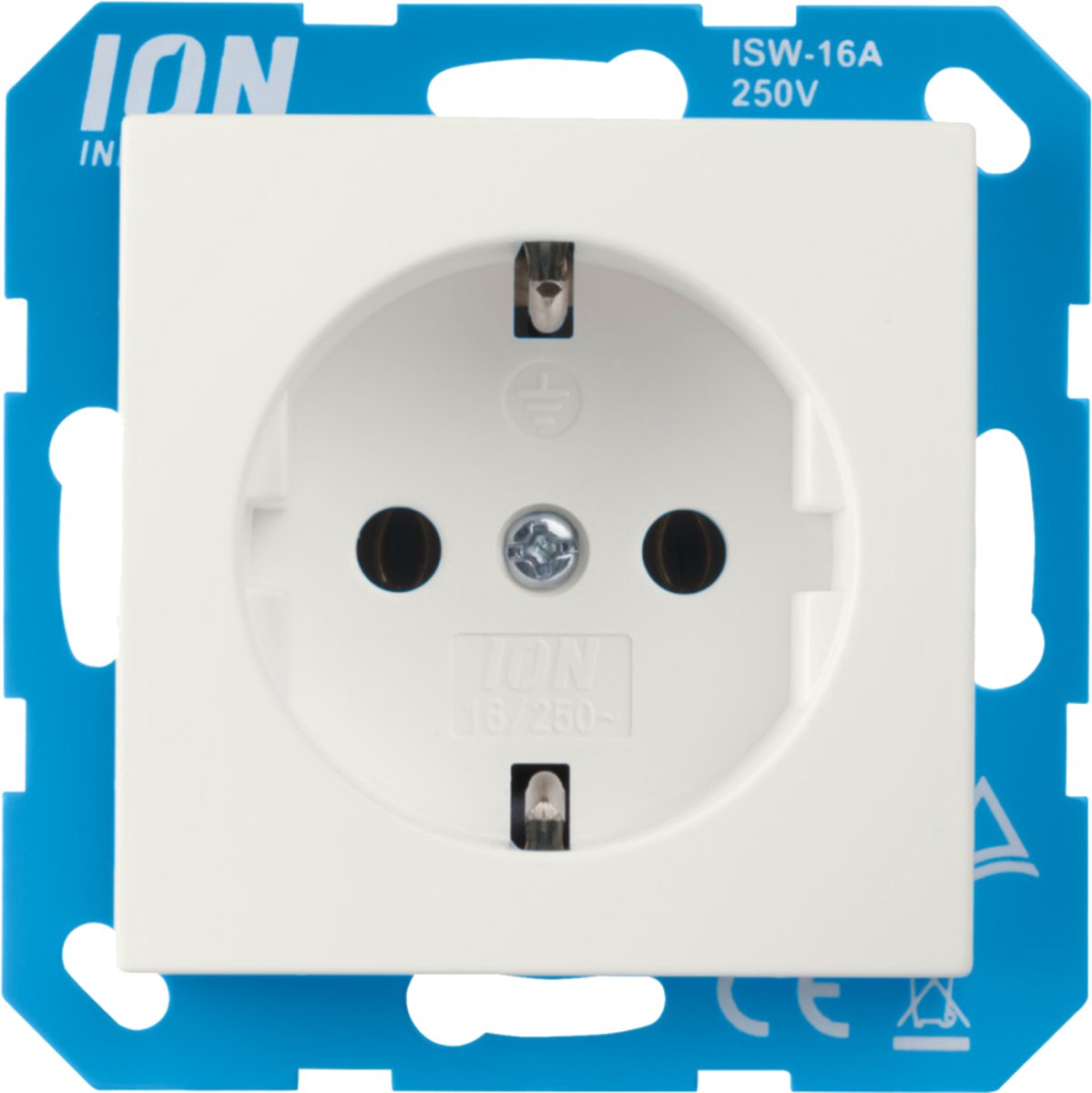Prise de terre Ion Industries - e1 blanc alpin brillant (10.302.014) - prise murale