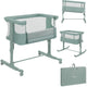 Cododo Lionelo Aurora 3en1 - lit bébé jusqu'à 9 kg - lit de croissance - 4 roues avec freins - lit de camping - hauteur réglable - maille respirante - avec sac de transport pour matelas - housse amovible