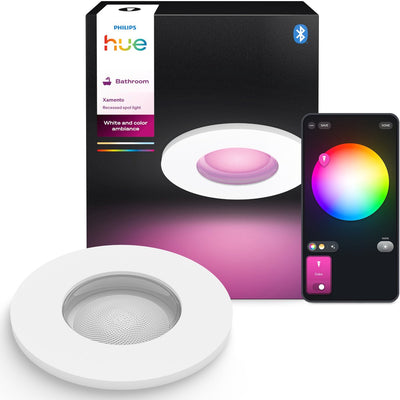 Spot encastrable pour salle de bain Philips Hue Xamento - lumière blanche et colorée - 1 pièce - blanc