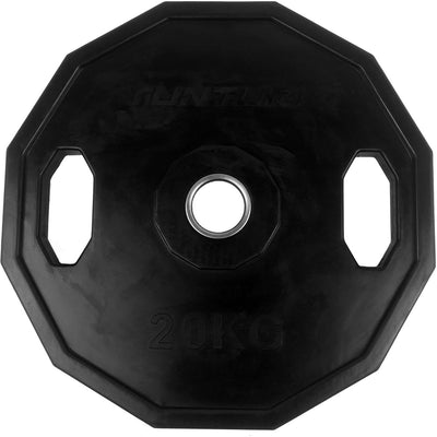 Plaque de poids olympique Tunturi - poids d'haltères - 1x 20 kg - 50 mm - caoutchouc - incl. application de remise en forme gratuite