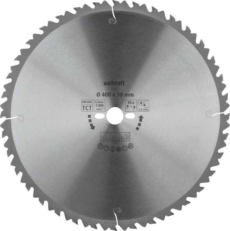 Wolfcraft - lame de scie circulaire pour table de scie 400x30mm - 36 dents - lame de scie pour scie à table - série verte - 6668000