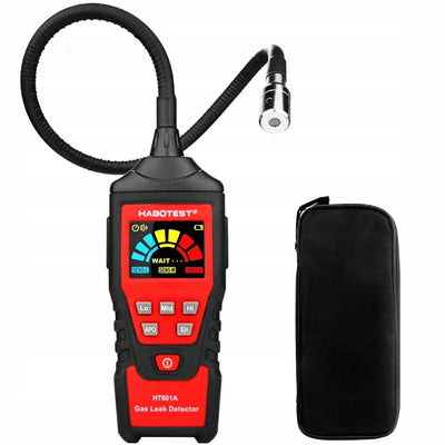 Habotest HT601A - détecteur de fuite de gaz numérique - détecteur de gaz inflammables - sonde flexible 42cm - écran couleur - étui inclus
