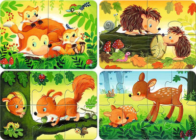 Ravensburger Puzzw Puzzle Small Animal Familles, 4in1