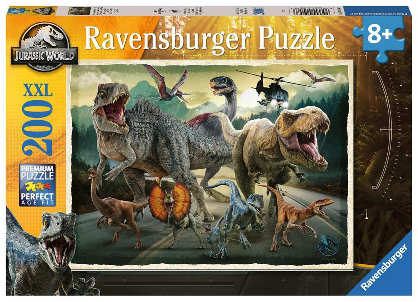 Puzzle Ravensburger xxl jurrasic world, 200 pièces.