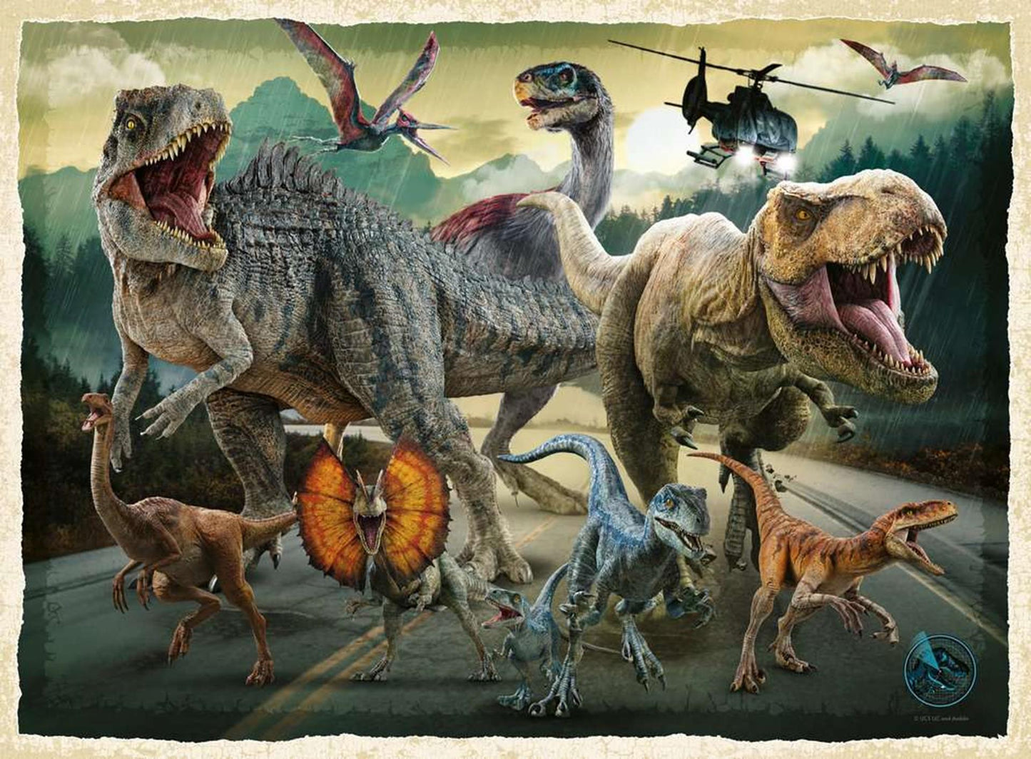 Puzzle Ravensburger xxl jurrasic world, 200 pièces.