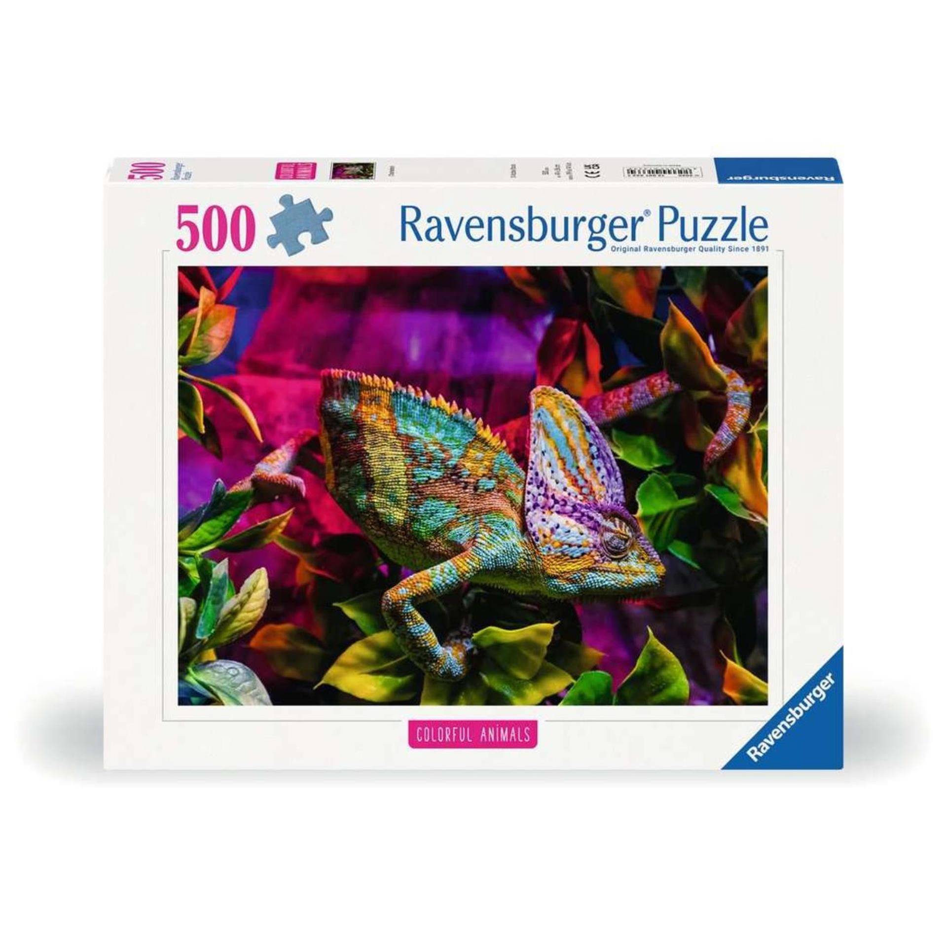Ravensburger puzzle des animaux colorés Chameleon, 500e.