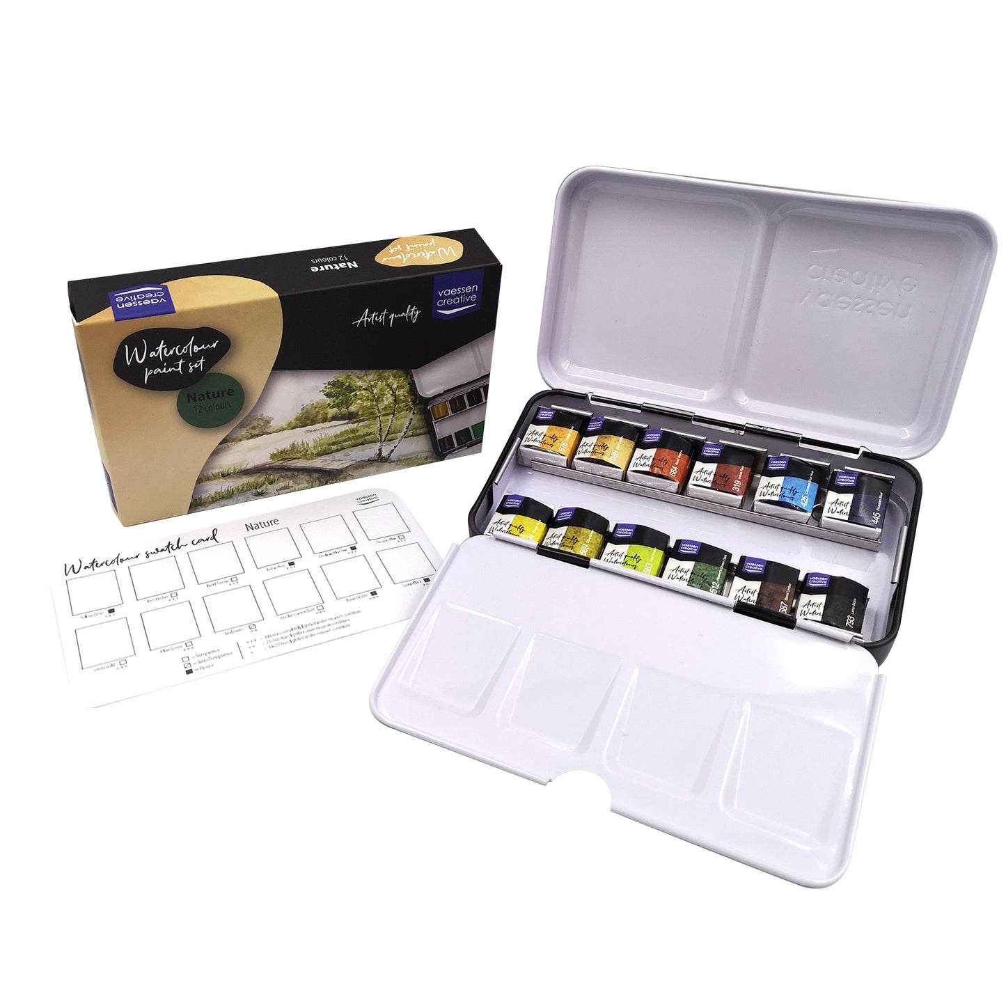 Vaessen creative • set de peinture aquarelle nature 12 couleurs