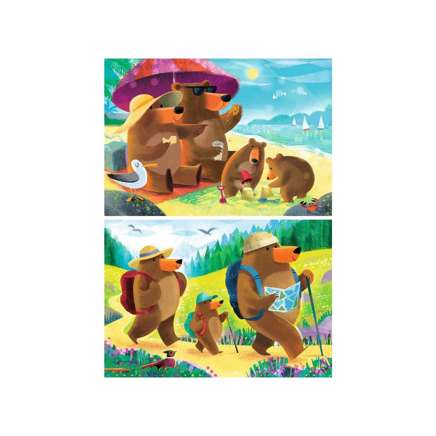Ravensburger puzzle ours vacances en famille - 2x24 pcs.