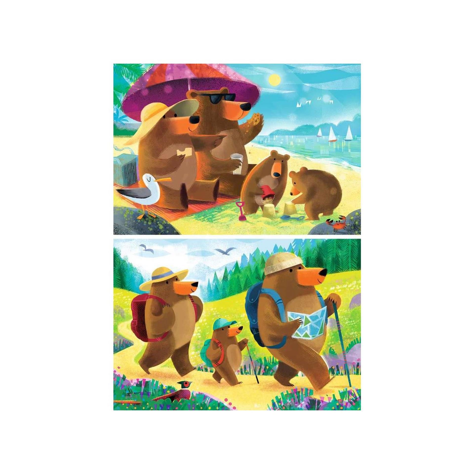 Ravensburger puzzle ours vacances en famille - 2x24 pcs.