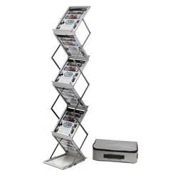 Porte-brochure deflecto de36100 argent 6 compartiments