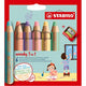 STABILO WOODY 3IN1 CURS - 6 couleurs + crayon Sharper