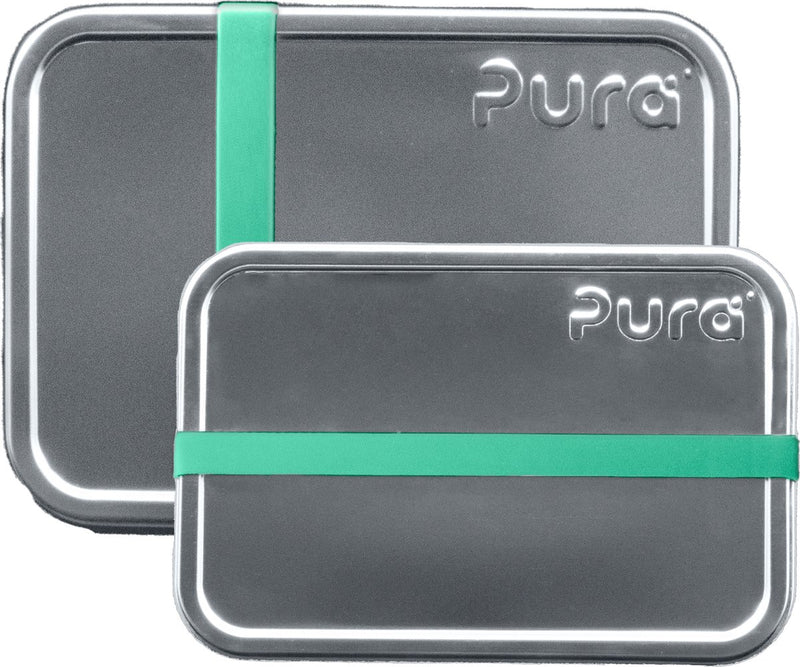 Boîte à lunch Pura lot de 2 - petite et grande + bande silicone mousse
