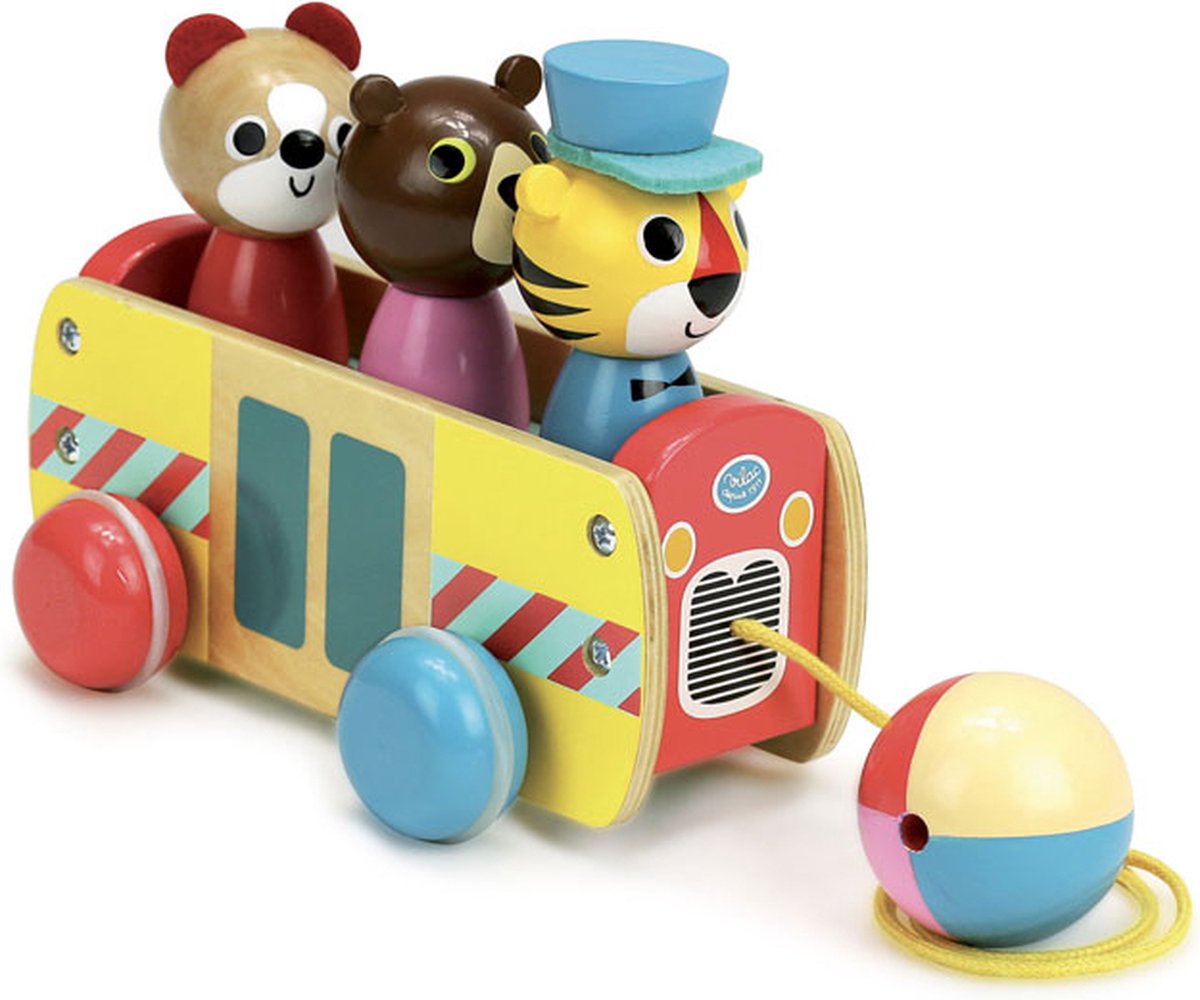 Vilac - jouet à tirer train en bois avec boîte à formes