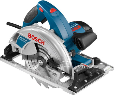Scie circulaire Bosch professional gks 65 gce - adaptateur d'extraction, lame de scie hm 190 mm ø, clé à six pans creux sw 5