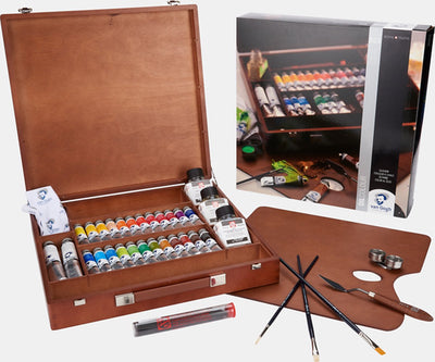 Van Gogh • coffret peinture à l'huile expert avec 24 couleurs en tube de 20ml + 2 couleurs en tube de 60ml + accessoires