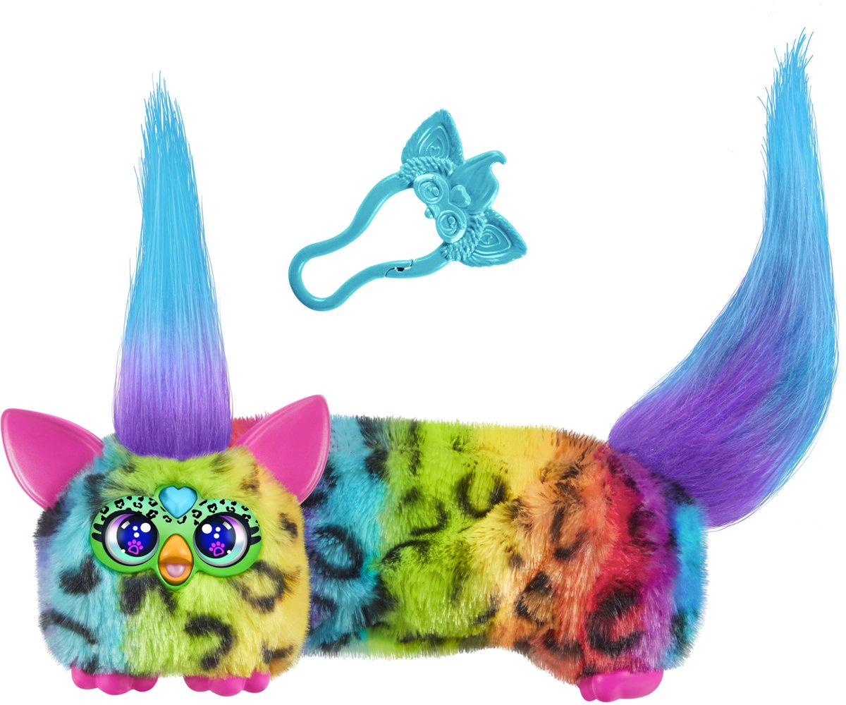 Hasbro furby furblets dj ours en peluche arc-en-ciel-chat multicolore