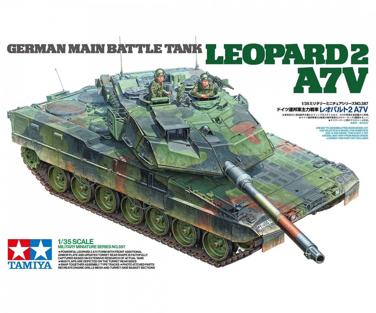 Tamiya modèle kit véhicules militaires - 35387 léopard 2 a7v - char de combat principal allemand en plastique - 1:35 - modèle kit