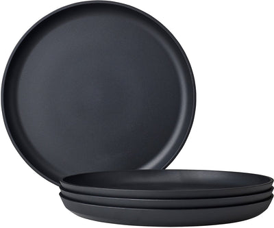 Mepal assiette petit déjeuner silueta - 4 pièces - assiettes de camping - nordique noir