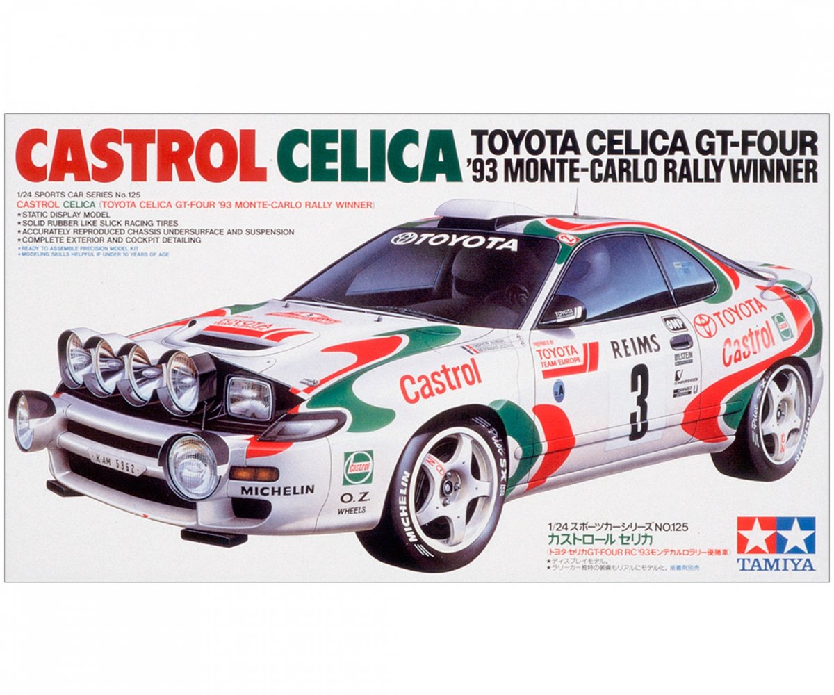 Tamiya modèle kit voiture - 24125 castrol toyota celica gt-four - 93 vainqueur du rallye monte-carlo plastique - 1:24 - modèle kit