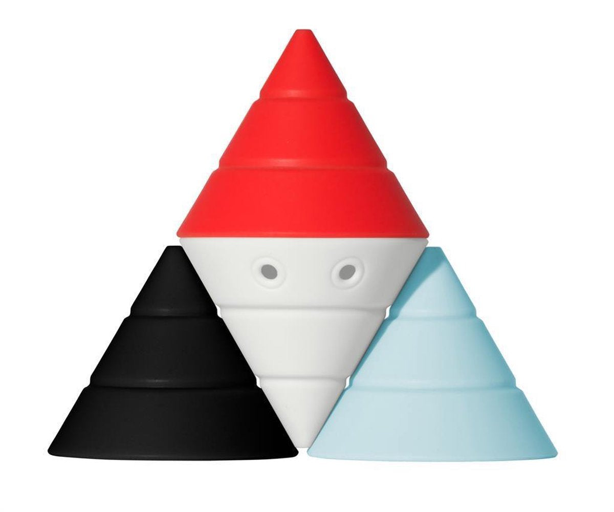 Moluk hix - couleurs nordiques, 4 cônes de construction transformables en caoutchouc silicone élastique, en boîte 8,2x8,2x14,3cm, 2+