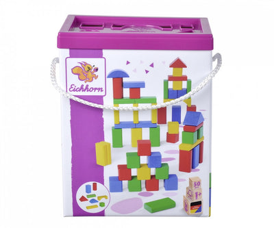 Eichhorn Blocs en bois colorés, 50dlg.